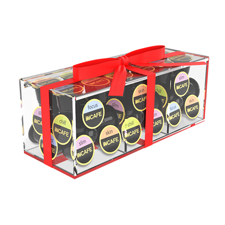 Εικόνα της iNCAFE Collection | XMAS Gift Box Ακρυλικό καφές espresso σε κάψουλες τ.Nespresso, 60 τμχ